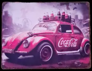 Plaque métallique Coccinelle Coca-cola