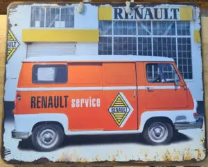 Plaque métallique Renault Service