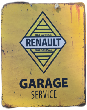 Plaque Métallique Vintage Renault Service Régie Nationale