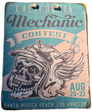 Plaque Métallique "California Mechanic Contest"