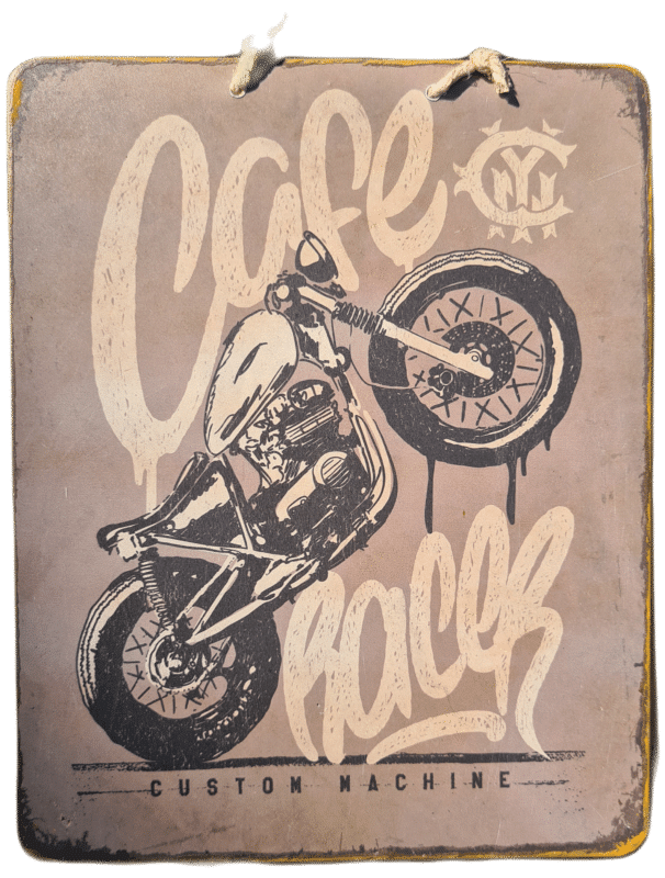 Plaque métallique Café Racer Custom Machine | Lokaliz