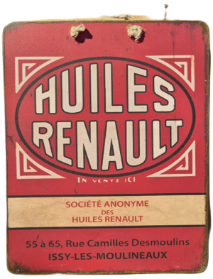 Plaque Métallique Huiles Renault