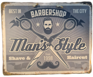 Plaque Métallique Barbershop - Man's Style