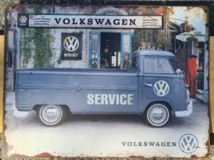 Plaque Métallique Vintage Volkswagen Service