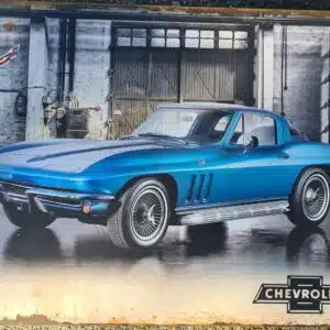 Plaque Métallique Vintage Chevrolet Corvette Stingray