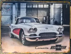 Plaque Métallique Vintage Chevrolet Corvette C1