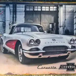 Plaque Métallique Vintage Chevrolet Corvette C1