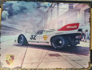 Plaque Métallique Vintage Porsche 917 Le Mans