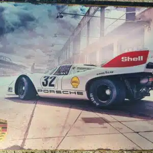 Plaque Métallique Vintage Porsche 917 Le Mans