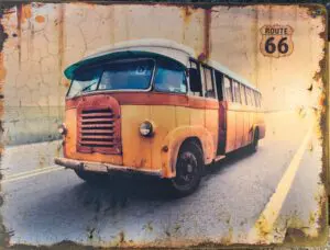 Plaque Métallique Vintage "Route 66"