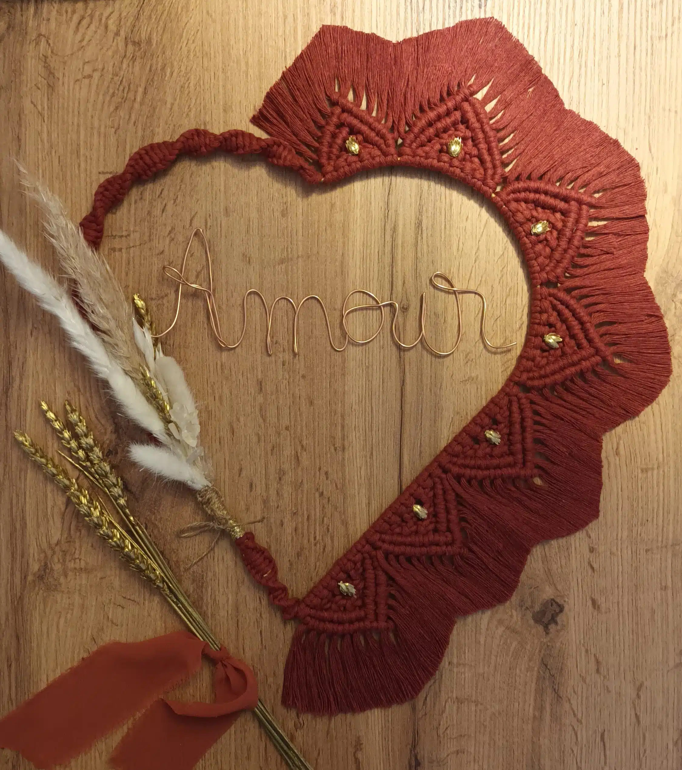 coeur en macramé 2 coeur en macramé – Image 2