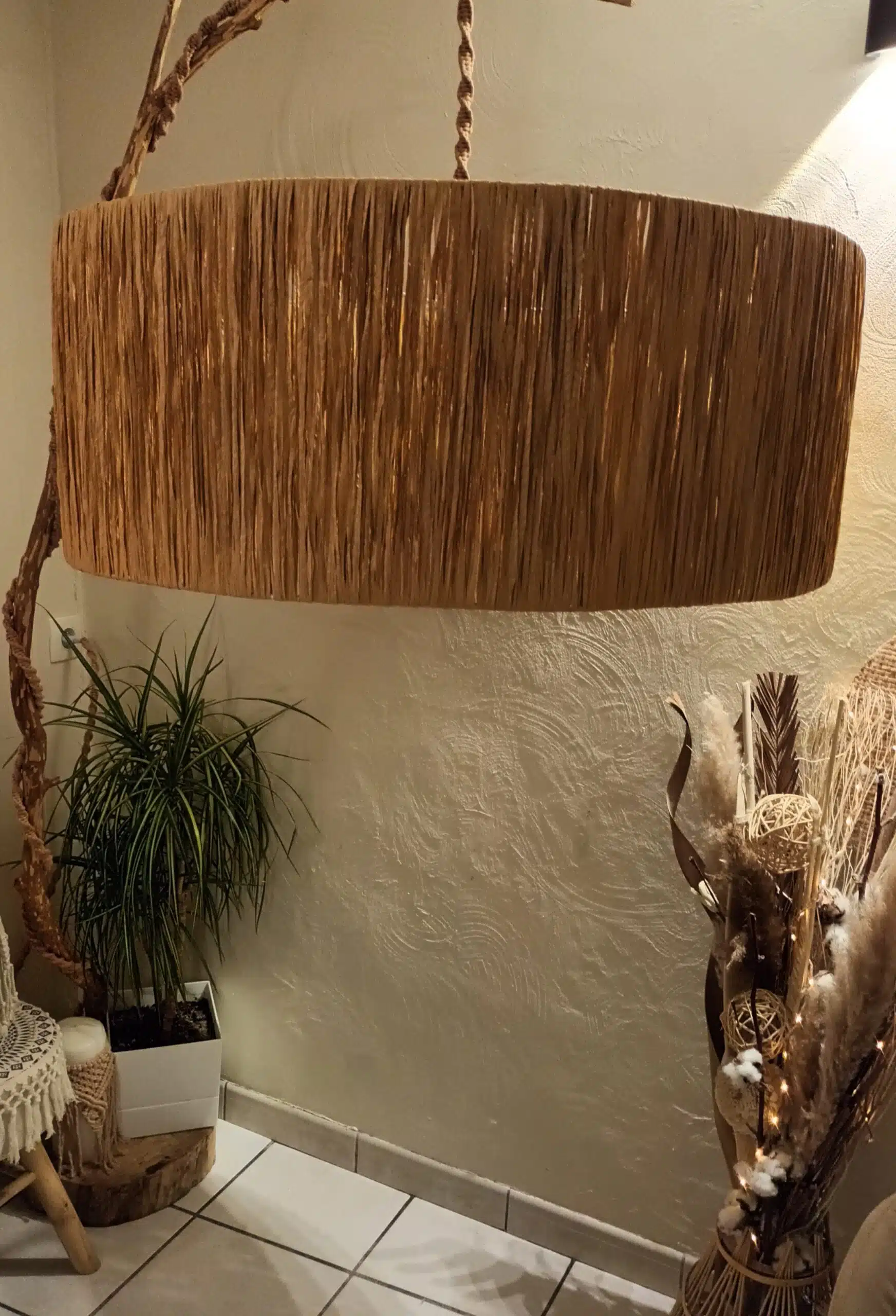 Abat jour cylindrique en raphia 4 Abat jour cylindrique en raphia – Image 4