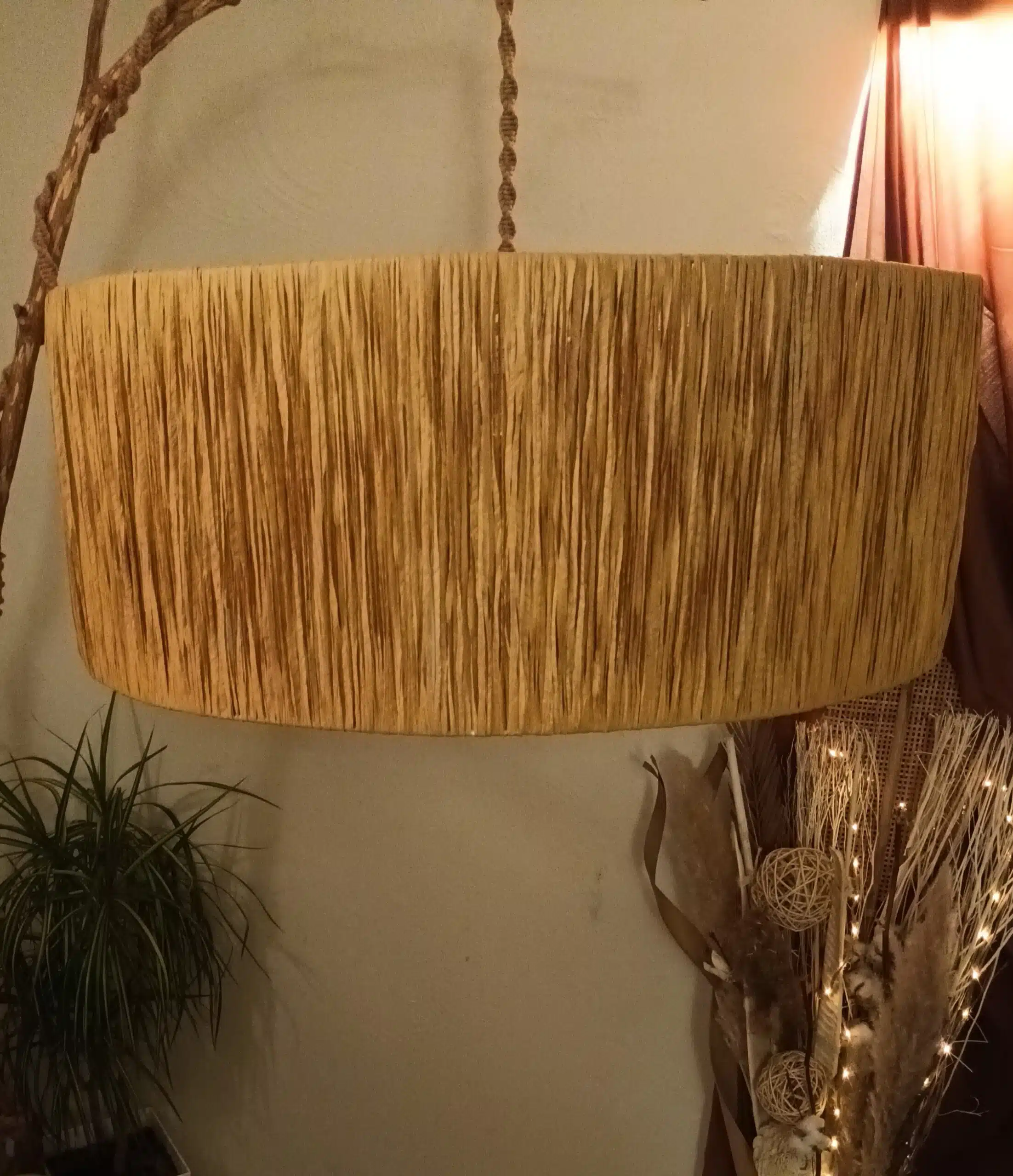 Abat jour cylindrique en raphia 3 Abat jour cylindrique en raphia – Image 3