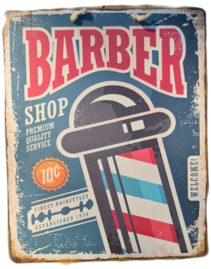 Plaque Métallique "Barber Shop"