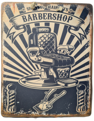 Plaque Métallique "Barber Shop"
