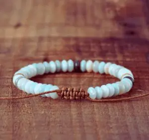 Bracelet d'Amitié Femme Amazonite Cordon Vegan