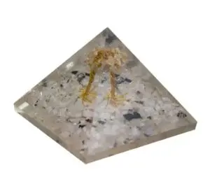 Pyramide Orgone clarté d'esprit Arbre de Vie Cristal de Roche