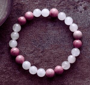 Collier Mala Quartz Rose & Rhodonite