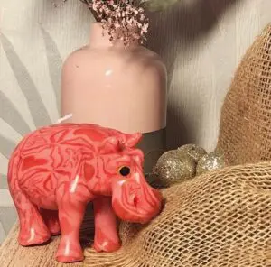 BOUGIE HIPPOPOTAME RED HEART