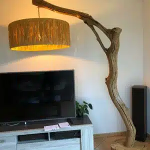 Abat jour cylindrique en raphia