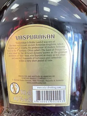 Brandy arménien "Ararat Vaspurakan" 15 ans