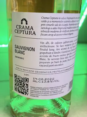 Cervus Sauvignon Blanc Demi-Sec - Vin Blanc Roumain