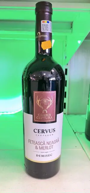 Cervus Fetească Neagră & Merlot Demi-Sec - Vin Rouge Roumain