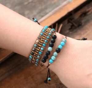 Wrap Bracelets Jaspe et Perles de Rocailles Cordon Vegan