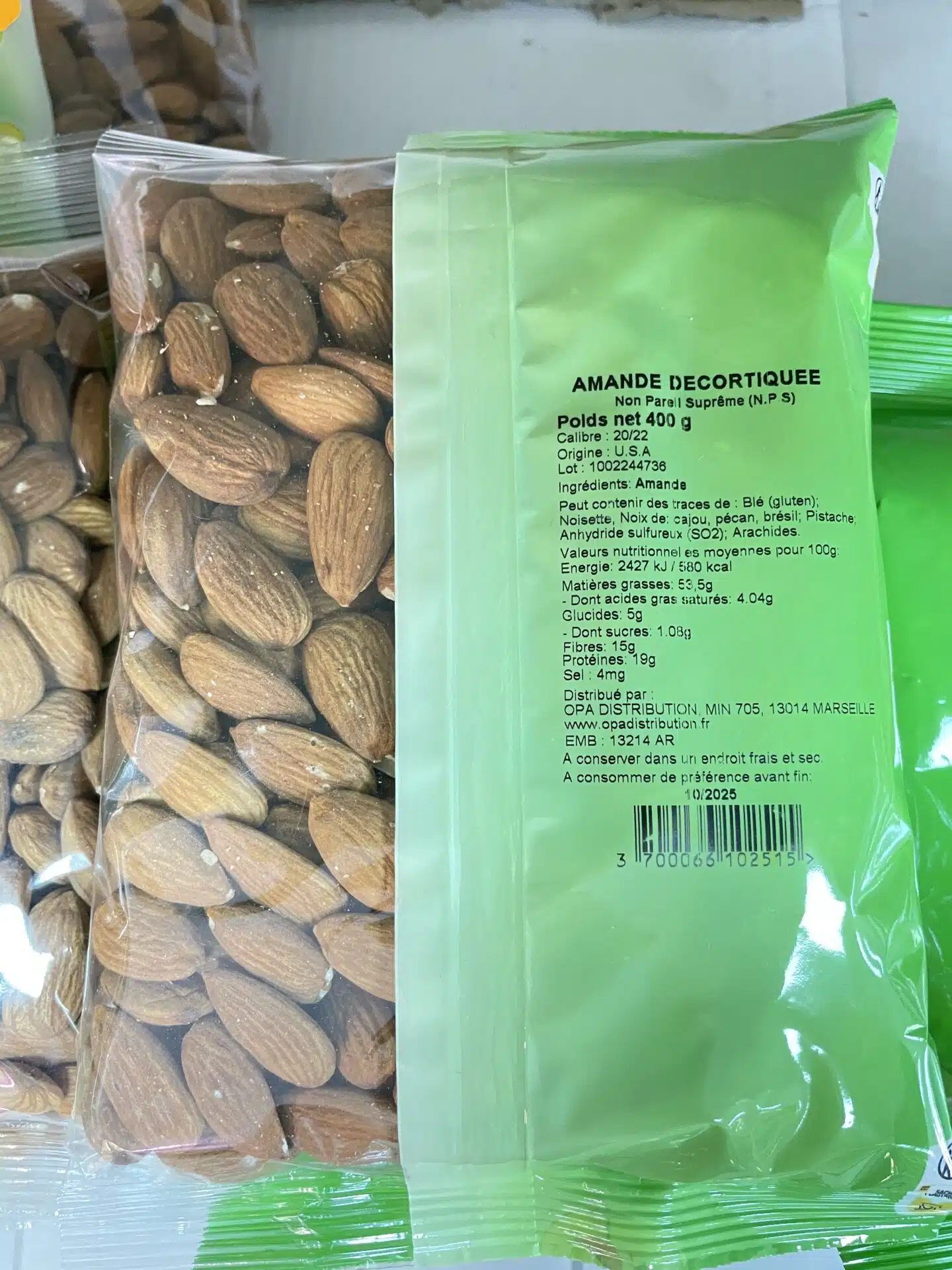 Amandes décortiquées entières – 400 g 2 Amandes décortiquées entières – 400 g – Image 2