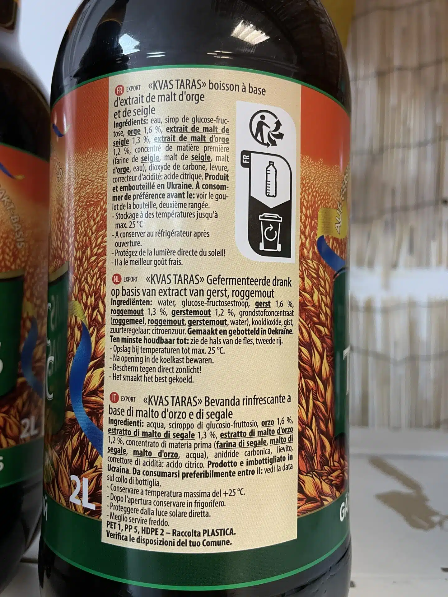 Kvas Taras – Boisson fermentée au seigle et malt d’orge – 2 L 2 Kvas Taras – Boisson fermentée au seigle et malt d’orge – 2 L – Image 2