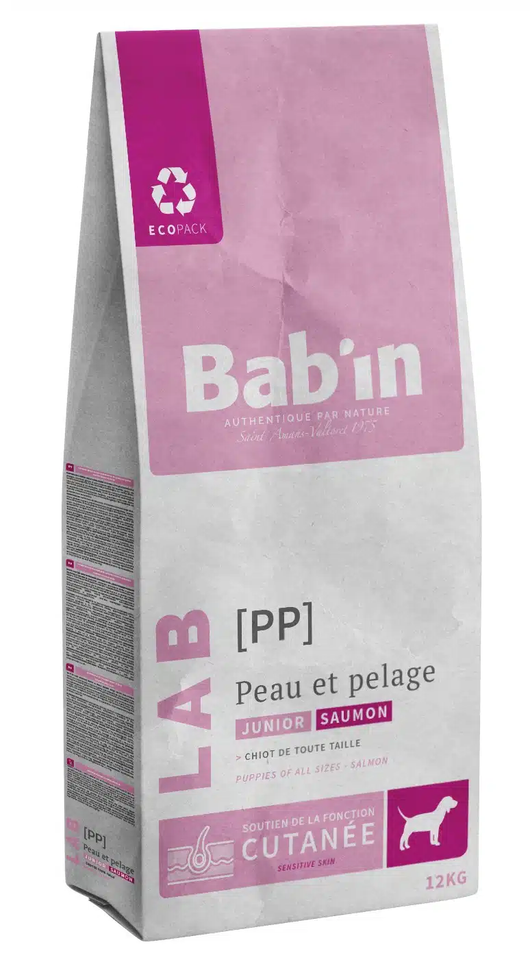 BAB'IN LAB JUNIOR PEAU & PELAGE SAUMON (tte race) 12 KG 1 BAB'IN LAB JUNIOR PEAU & PELAGE SAUMON (tte race) 12 KG