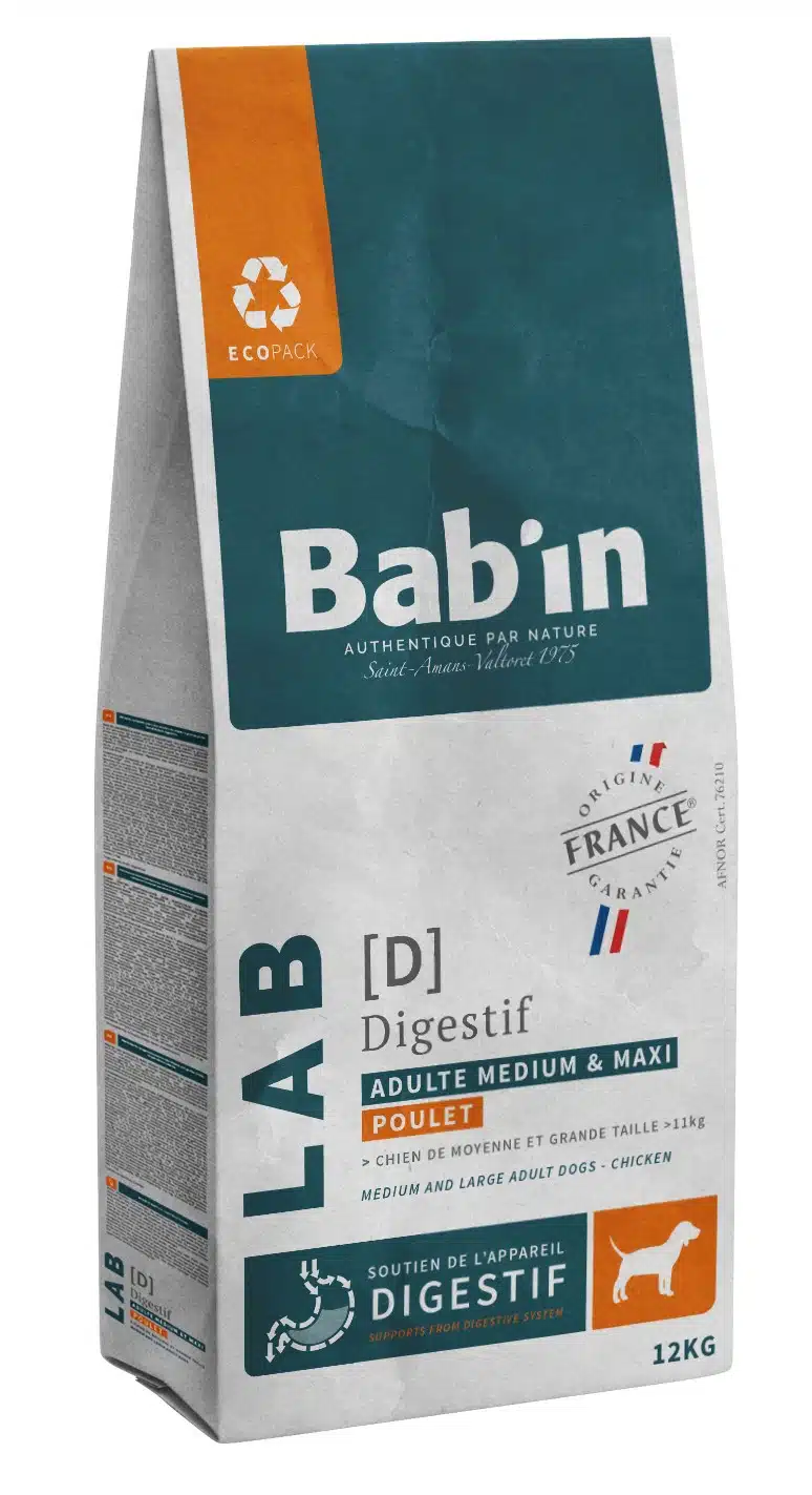 BAB'IN LAB MEDIUM & MAXI ADULTE DIGESTIF POULET 12 KG 1 BAB'IN LAB MEDIUM & MAXI ADULTE DIGESTIF POULET 12 KG