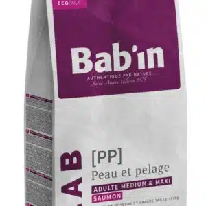 BAB'IN LAB MEDIUM & MAXI ADULTE PEAU & PELAGE SAUMON 12 KG