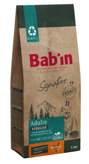 BAB'IN SIGNATURE CHAT ADULTE STERILISE POULET 3KG