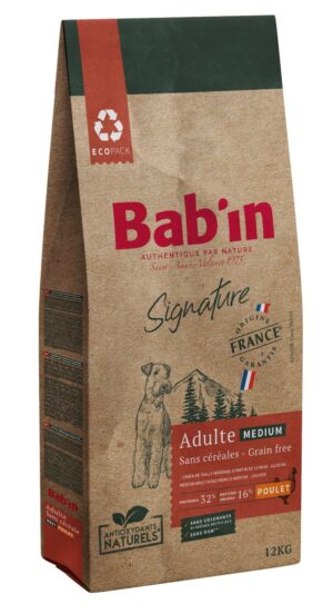 BAB'IN SIGNATURE SANS CEREALES MEDIUM ADULTE POULET 12KG