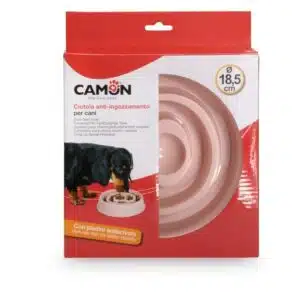 GAMELLE ANTI-GLOUTON ROSE 18.5CM MOTIF @