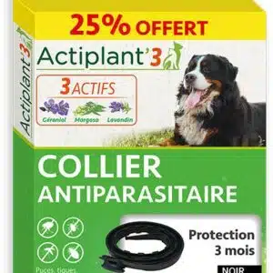 COLLIER ANTIPARASITAIRE POUR GRAND CHIEN - NOIR