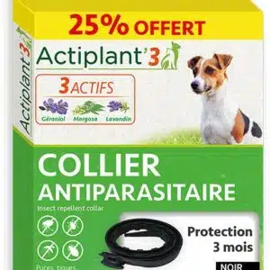 COLLIER ANTIPARASITAIRE POUR PETIT CHIEN - NOIR