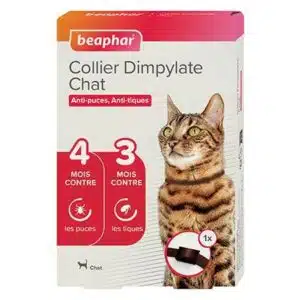 COLLIER MARRON CHAT ANTI PUCES ET TIQUES