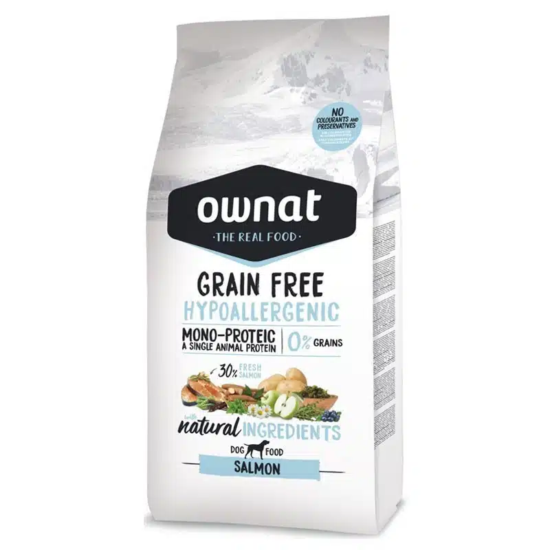 OWNAT HYPOALLERGENIQUE CHIEN GRAIN FREE SAUMON 12KG 1 OWNAT HYPOALLERGENIQUE CHIEN GRAIN FREE SAUMON 12KG
