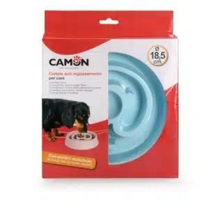 GAMELLE ANTI-GLOUTON BLEUE 18.5CM MOTIF @