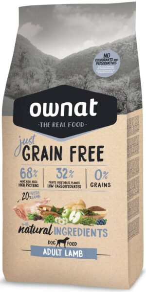 OWNAT JUST CHIEN GRAIN FREE ADULT LAMB 14KG