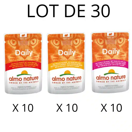 Pâtée Almo Nature Daily - Lot de 30 Pochons 70 g 1 Pâtée Almo Nature Daily - Lot de 30 Pochons 70 g