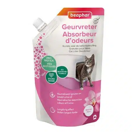 Absorbeur Odeurs pour litières " Parfum Orchidée" 400G 1 Absorbeur Odeurs pour litières " Parfum Orchidée" 400G