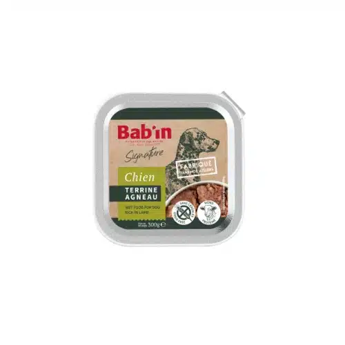 BAB'IN TERRINE CHIEN ADULTE AGNEAU 300G 1 BAB'IN TERRINE CHIEN ADULTE AGNEAU 300G