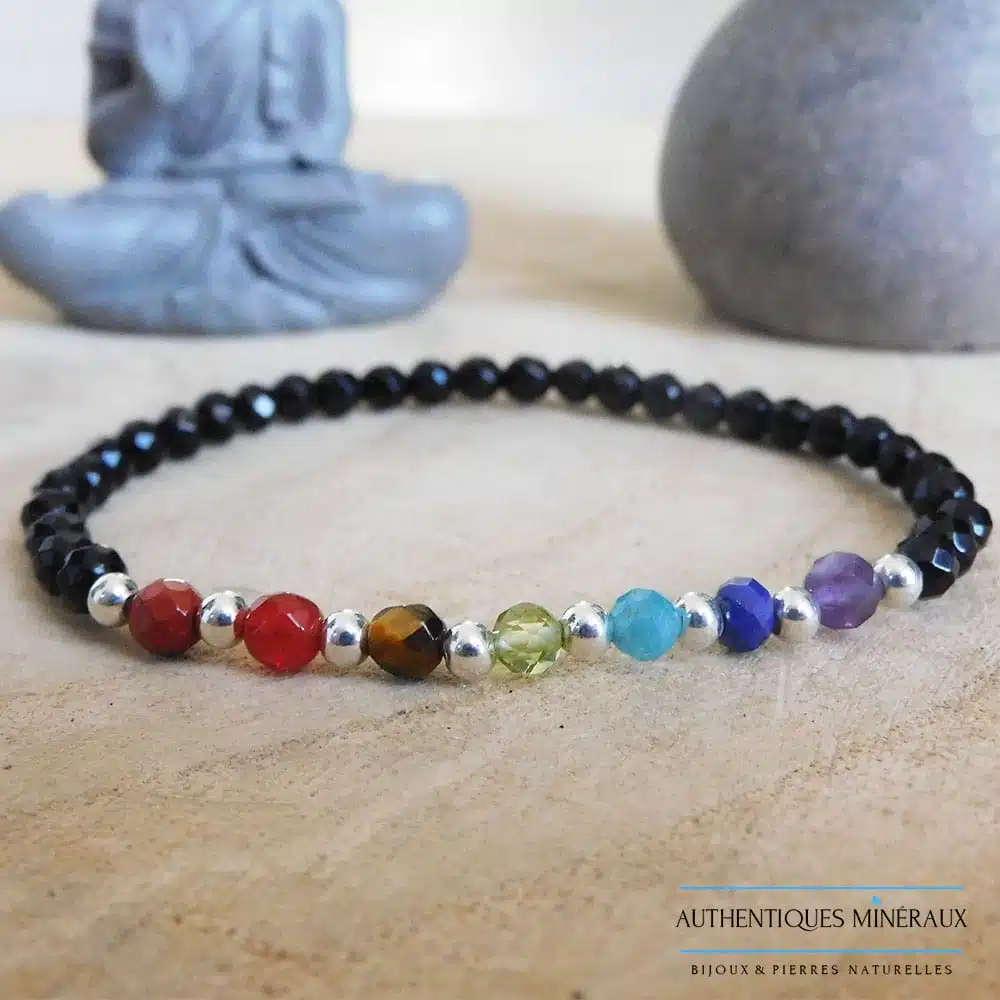 Bracelet 7 Chakras 4mm 1 Bracelet 7 Chakras 4mm