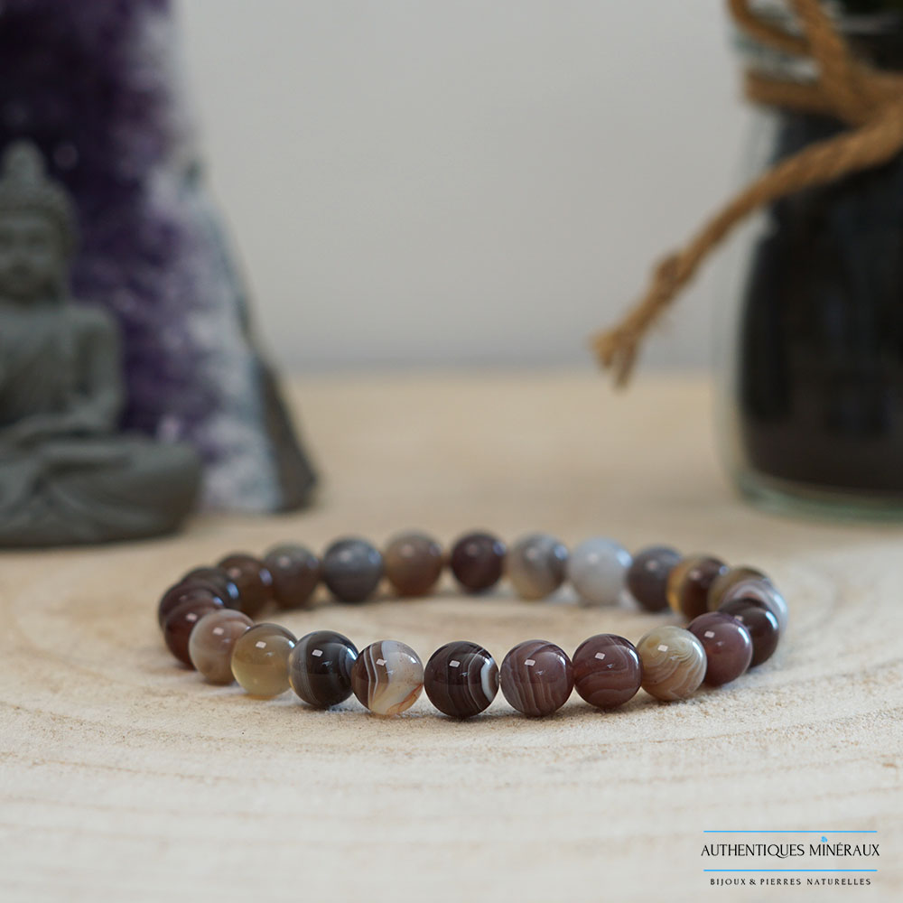 Bracelet Agate du Botswana – Harmonie et Apaisement 1 Bracelet Agate du Botswana – Harmonie et Apaisement