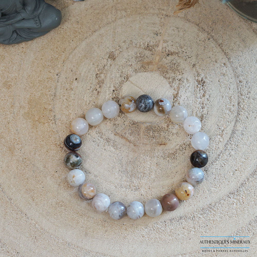 Bracelet Agate Feuille de Bambou – Sérénité et Stabilité 2 Bracelet Agate Feuille de Bambou – Sérénité et Stabilité – Image 2