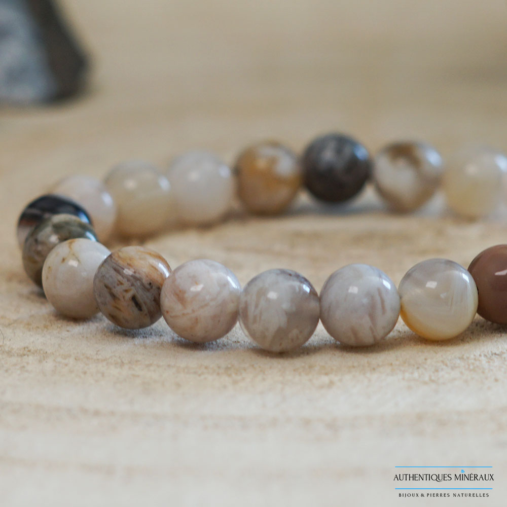 Bracelet Agate Feuille de Bambou – Sérénité et Stabilité 3 Bracelet Agate Feuille de Bambou – Sérénité et Stabilité – Image 3