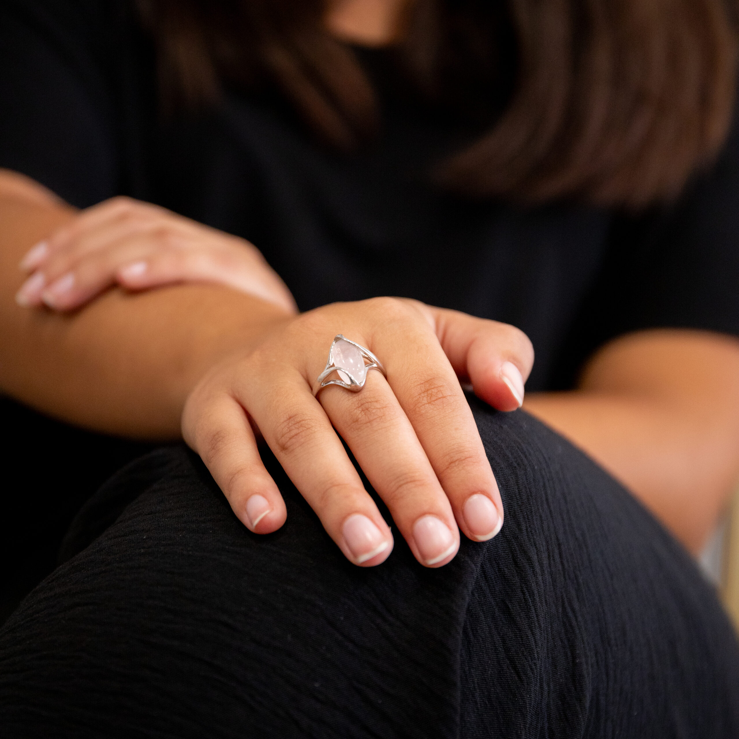Bague Quartz Rose Mélèze - Amour 2 Bague Quartz Rose Mélèze - Amour – Image 2